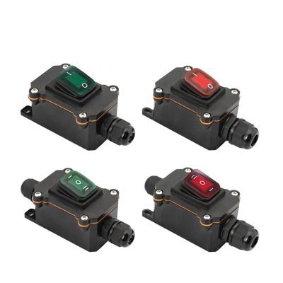 QZLIBEFUD IP65 Waterproof Switch Waterproof Ship Type Switch 220V/24V/16A/30A Rain Proof Outside Electrical Room Ampere Box Second Gear(Single Green 220V)