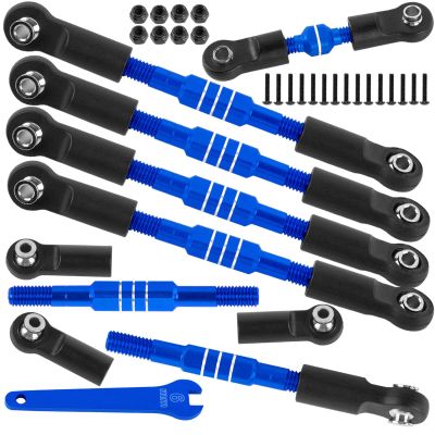 BRCatWPark RC Turnbuckles Camber Links Upgrades Part for 1/10 Slash 4X4 VXL/Rustler 4X4 VXL/Stampede 4X4 VXL/Bandit 4WD VXL,Aluminum Adjustable Turnbuckles Hop-Up,Navy Blue
