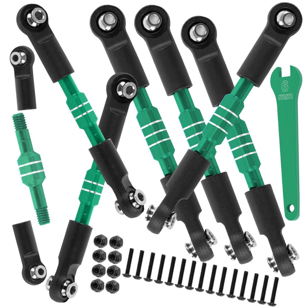 BRCatWPark Aluminum Turnbuckles Camber Links Upgrades Part for 1/10 Slash 2WD VXL/Rustler 2WD VXL/Bandit 2WD VXL/Stampede 2WD VXL,RC Alloy Adjustable Turnbuckles Hop-Up,Green
