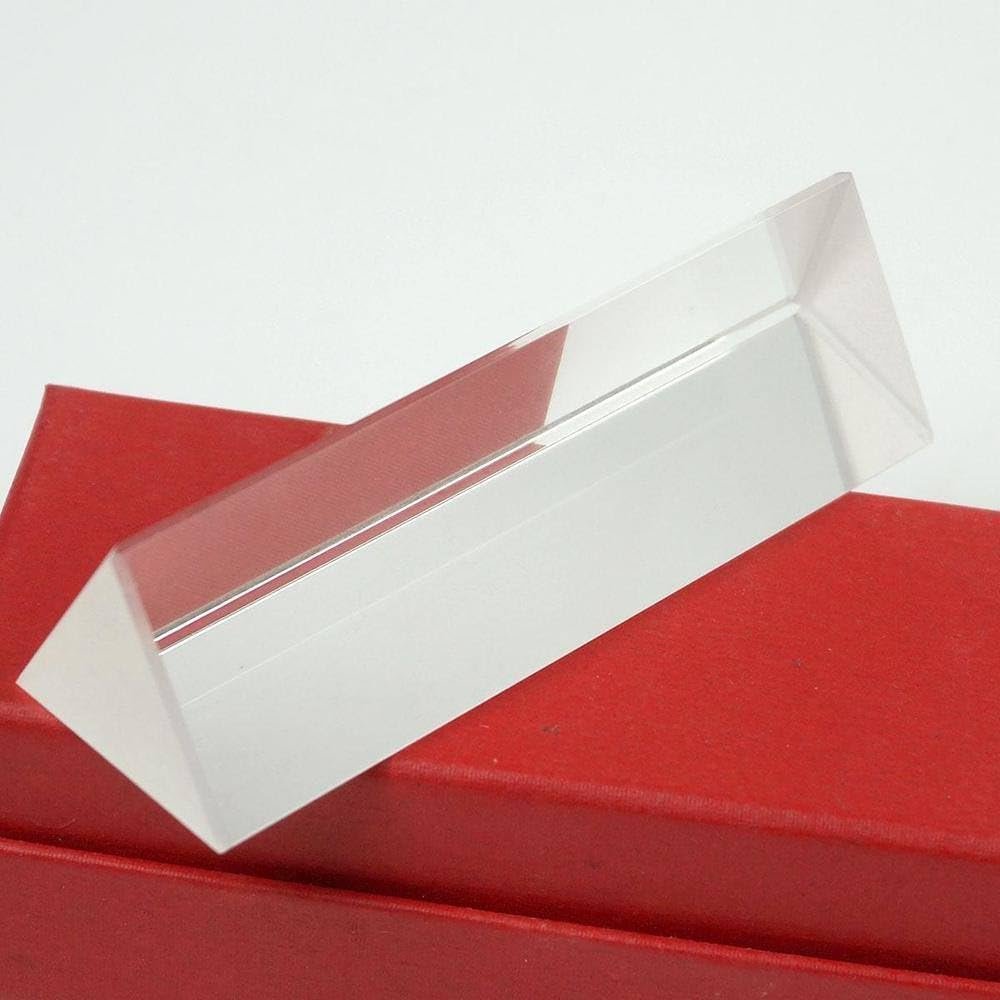 25x25x80mm K9 Crystal Triangular Prism for Teaching Light Spectrum Physics Photo Optical Instruments Rainbow Experiment