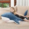 MorisMos 51inch Giant Shark Stuffed Animal, Large Shark Plush Toy Pillow Gift for Kids, Girlfriend, Blue view 3