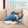 MorisMos 51inch Giant Shark Stuffed Animal, Large Shark Plush Toy Pillow Gift for Kids, Girlfriend, Blue view 4