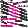 BRCatWPark RC Turnbuckles Camber Links Upgrades Part for 1/10 Slash 4X4 VXL/Rustler 4X4 VXL/Stampede 4X4 VXL/Bandit 4WD VXL,Aluminum Adjustable Turnbuckles Hop-Up,Pink view 1