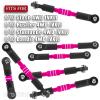 BRCatWPark RC Turnbuckles Camber Links Upgrades Part for 1/10 Slash 4X4 VXL/Rustler 4X4 VXL/Stampede 4X4 VXL/Bandit 4WD VXL,Aluminum Adjustable Turnbuckles Hop-Up,Pink view 2