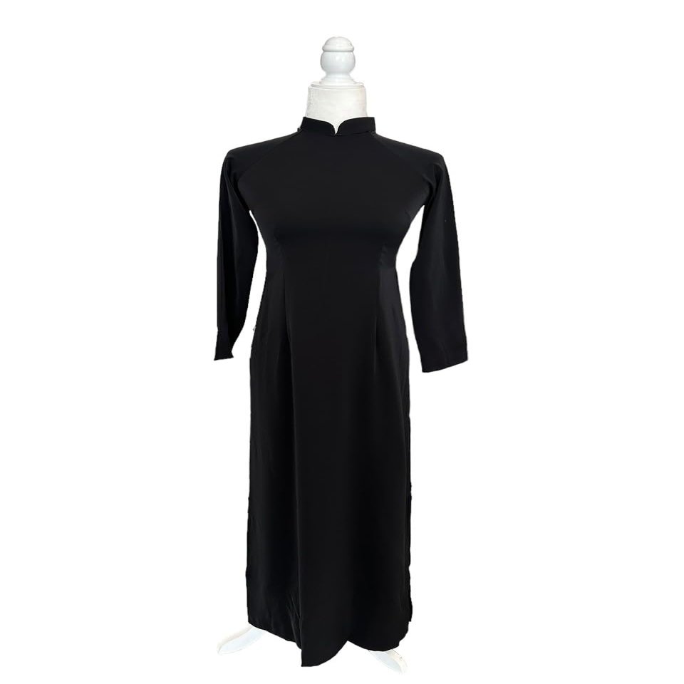 A1 Black Ao dai Vietnam Traditional Ao Dai For Women, Vietnamese Dress For Women, Tet Lunar New Year (XL)