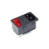 QZLIBEFUD AC-01 AC-14-F16 Electrical Power Socket 250V Rocker Switch Brass 10A Inlet Plug Connector Computer Outlet with Fuse(AC-14-F16C KCD4) view 2