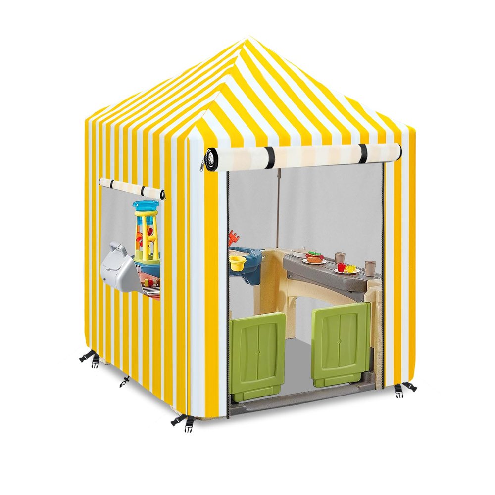 Hadisi Outdoor Playhouse Cover,600D Heavy Duty Waterproof Play House Covers,56" W x56 D x60 H,Suitable for All Around Playtime Patio with Canopy Playset -Yellow