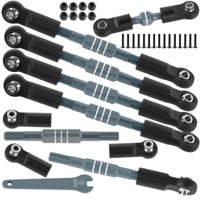 BRCatWPark RC Turnbuckles Camber Links Upgrades Part for 1/10 Slash 4X4 VXL/Rustler 4X4 VXL/Stampede 4X4 VXL/Bandit 4WD VXL,Aluminum Adjustable Turnbuckles Hop-Up,Titanium