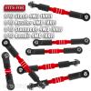 BRCatWPark RC Turnbuckles Camber Links Upgrades Part for 1/10 Slash 4X4 VXL/Rustler 4X4 VXL/Stampede 4X4 VXL/Bandit 4WD VXL,Aluminum Adjustable Turnbuckles Hop-Up,Red view 2