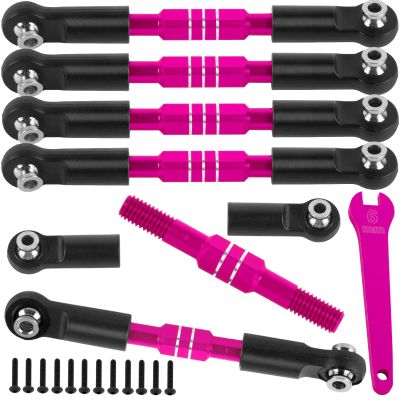 BRCatWPark RC Adjustable Turnbuckles Camber Links Upgrades Part for 1/8 Typhon 3S 4WD BLX / Mega 550 1/10 Big rock 3S 4WD BLX,Pink (Not for Big rock V1 or V2 model rc car)