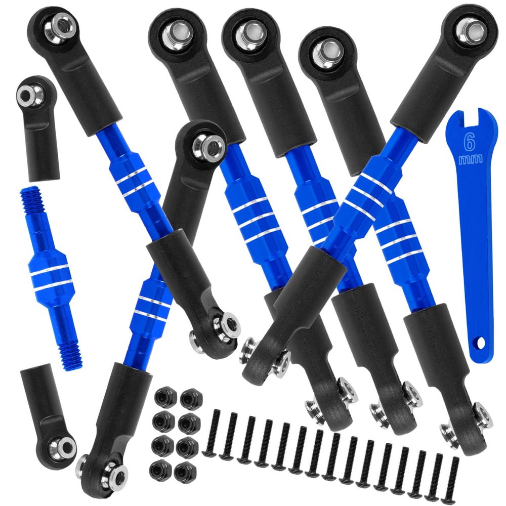 BRCatWPark Aluminum Turnbuckles Camber Links Upgrades Part for 1/10 Slash 2WD VXL/Rustler 2WD VXL/Bandit 2WD VXL/Stampede 2WD VXL,RC Alloy Adjustable Turnbuckles Hop-Up,Navy Blue