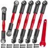 BRCatWPark Aluminum Turnbuckles Camber Links Upgrades Part for 1/10 Big Rock 3S V3 4WD BLX 1/8 Typhon 3S / Mega 550 V3 4WD BLX,Red (Mismatch Big Rock V1 or V2 Model rc car) view 1