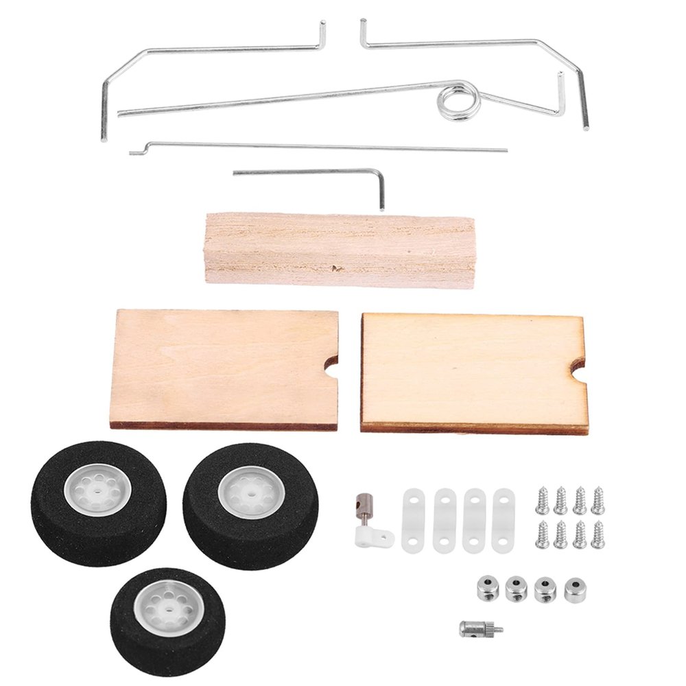 BONKZEBU KT DIY Metal Fixed Wing Model Aircraft Landing Gear Wheel Universal Set for RC Accessories Wood