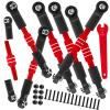 BRCatWPark Aluminum Turnbuckles Camber Links Upgrades Part for 1/10 Slash 2WD VXL/Rustler 2WD VXL/Bandit 2WD VXL/Stampede 2WD VXL,RC Alloy Adjustable Turnbuckles Hop-Up,Red view 1