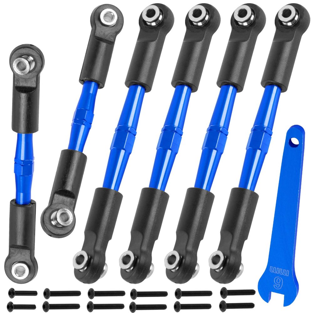 BRCatWPark Aluminum Turnbuckles Camber Links Upgrades Part for 1/10 Big Rock 3S V3 4WD BLX 1/8 Typhon 3S / Mega 550 V3 4WD BLX,Navy Blue (Mismatch Big Rock V1 or V2 Model rc car)