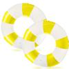 2PCS Pool Floats for Adult Striped Swim Ring Pool Floaties Inflatable Large Swimming Pool Raft Party Water Girls Boys Summer Beach Lounger Float Party Supplies (90#Yellow, 2) view 1