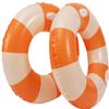 2PCS Orange Striped Pool Floats for Adult 47IN Striped Swim Ring Pool Floaties Inflatable Swimming Pool Raft Party Water Pool Float Summer Beach Lounger Float Party Supplies (120#Orange,2) view 1