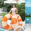 2PCS Orange Striped Pool Floats for Adult 47IN Striped Swim Ring Pool Floaties Inflatable Swimming Pool Raft Party Water Pool Float Summer Beach Lounger Float Party Supplies (120#Orange,2) view 3