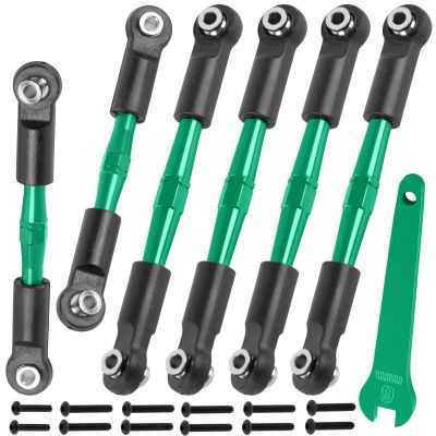 BRCatWPark Aluminum Turnbuckles Camber Links Upgrades Part for 1/10 Big Rock 3S V3 4WD BLX 1/8 Typhon 3S / Mega 550 V3 4WD BLX,Green (Mismatch Big Rock V1 or V2 Model rc car)