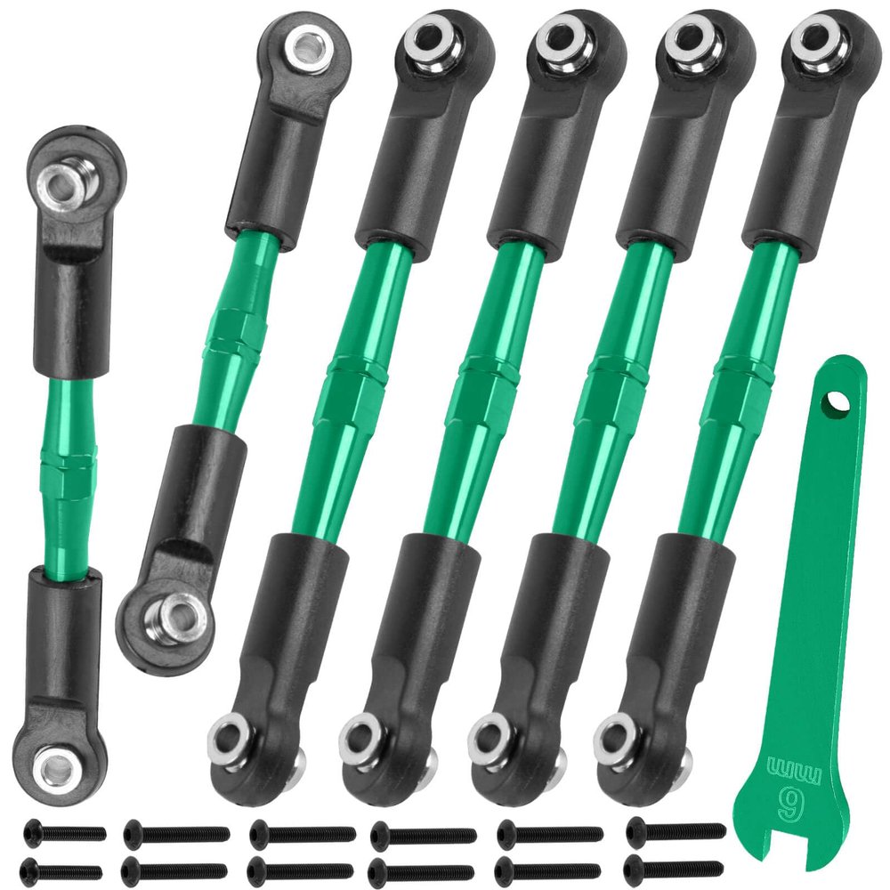 BRCatWPark Aluminum Turnbuckles Camber Links Upgrades Part for 1/10 Big Rock 3S V3 4WD BLX 1/8 Typhon 3S / Mega 550 V3 4WD BLX,Green (Mismatch Big Rock V1 or V2 Model rc car)