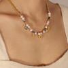 French Retro Style Necklace,Freshwater Pearl Necklace,Nature Pearl Choker Necklace White Pearl Charm Freshwater Pearl Necklace,Multicolor Stone Collarbone Pendant Necklaces,for Women Gifts (A1) view 2