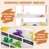 HONEY JOY Kids Ice Cream Cart, Wooden Grocery Store Playset w/6 Pieces Play Food, Realistic Bell & Food Scale, Chalkboard, Pretend Play Dessert Shop Counter Stand Truck, Gift for Boys Girls view 3