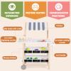 HONEY JOY Kids Ice Cream Cart, Wooden Grocery Store Playset w/6 Pieces Play Food, Realistic Bell & Food Scale, Chalkboard, Pretend Play Dessert Shop Counter Stand Truck, Gift for Boys Girls view 4