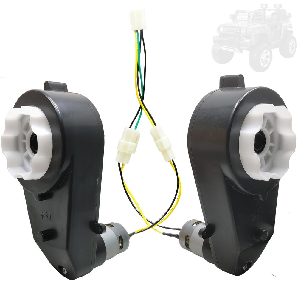 2 Pcs RS550 23000RPM Gearbox with 12V DC Motor for Ride On Car Powered Wheels Motor Promotion High Speed Drive Engine Electric Motorcycles Replacement Parts (2PCS 550 12V 23000RPM)