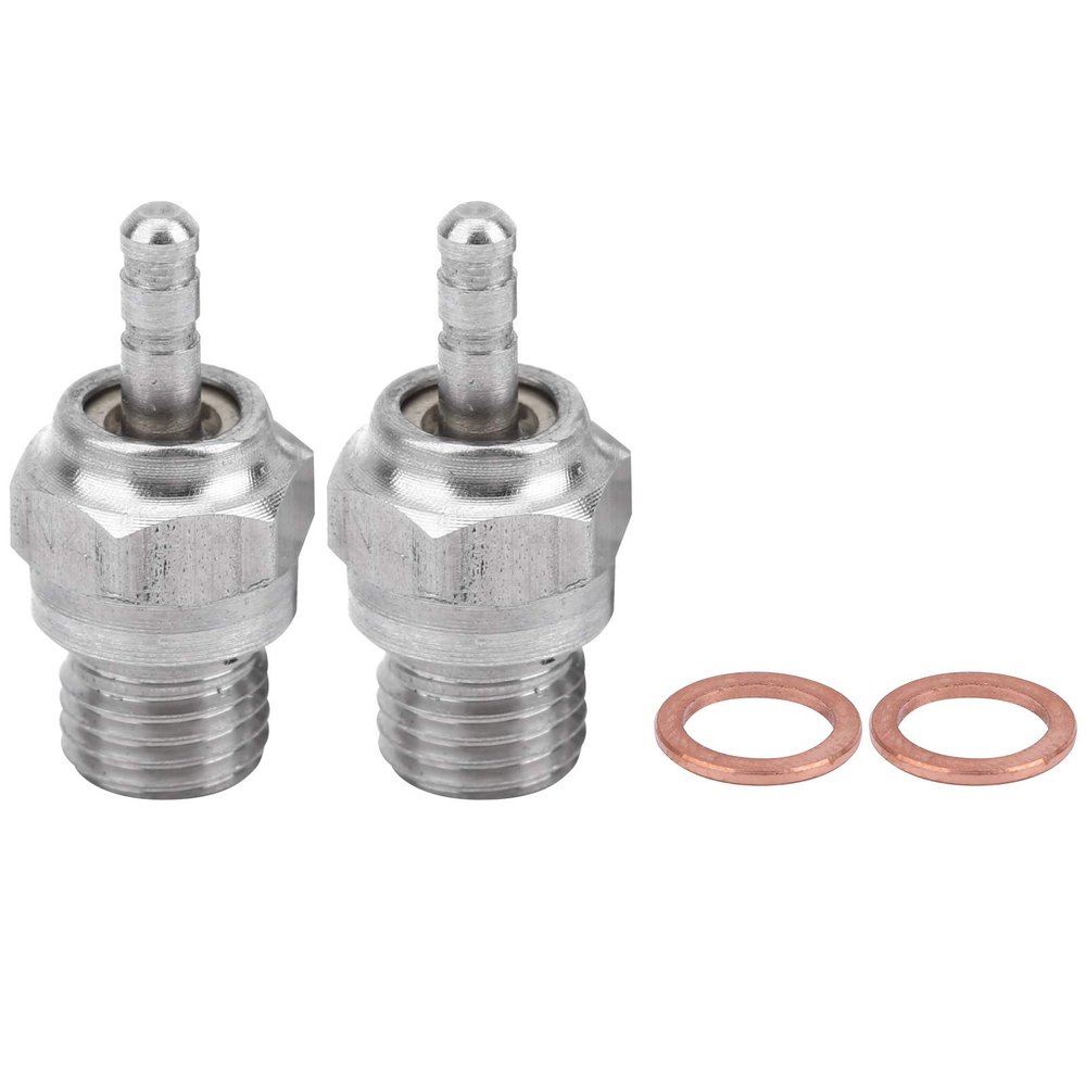 2Pcs Hot Glow Plug, Silver N4 Spark Nitro Engine Parts Replace N4 Spark Medium Hot Nitro Engine Parts for Redcat HPI HSP Oil Powered Model Car RC Accessories with 2 Gasket