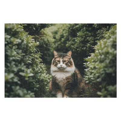 1000 PCS Jigsaw Puzzle for Adults Wooden Challenging Puzzle Cat in The Garden Custom Personalized Picture Puzzle for Adults & Kids Family Game Nights Wooden Puzzle