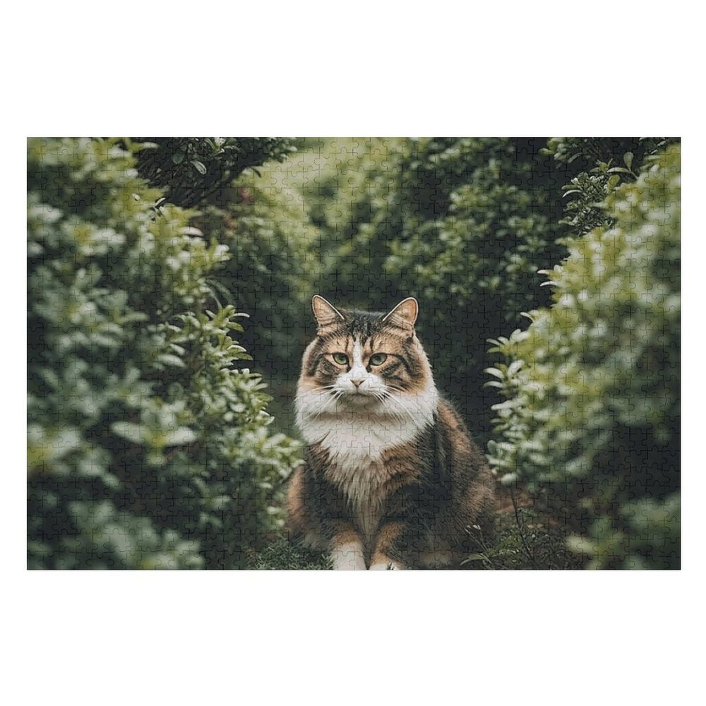 1000 PCS Jigsaw Puzzle for Adults Wooden Challenging Puzzle Cat in The Garden Custom Personalized Picture Puzzle for Adults & Kids Family Game Nights Wooden Puzzle