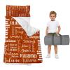 Duckbe Toddler Daycare Nap Mat - Preschool Sleeping Bag with Pillow and Blanket, Custom Preschool Nap Gift for Kids, Comfortable & Cozy Nap Mat for Toddler Girl and Boy, Orange & White view 1