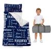 Duckbe Toddler Daycare Nap Mat - Preschool Sleeping Bag with Pillow and Blanket, Custom Preschool Nap Gift for Kids, Comfortable & Cozy Nap Mat for Toddler Girl and Boy, Navy & White view 1
