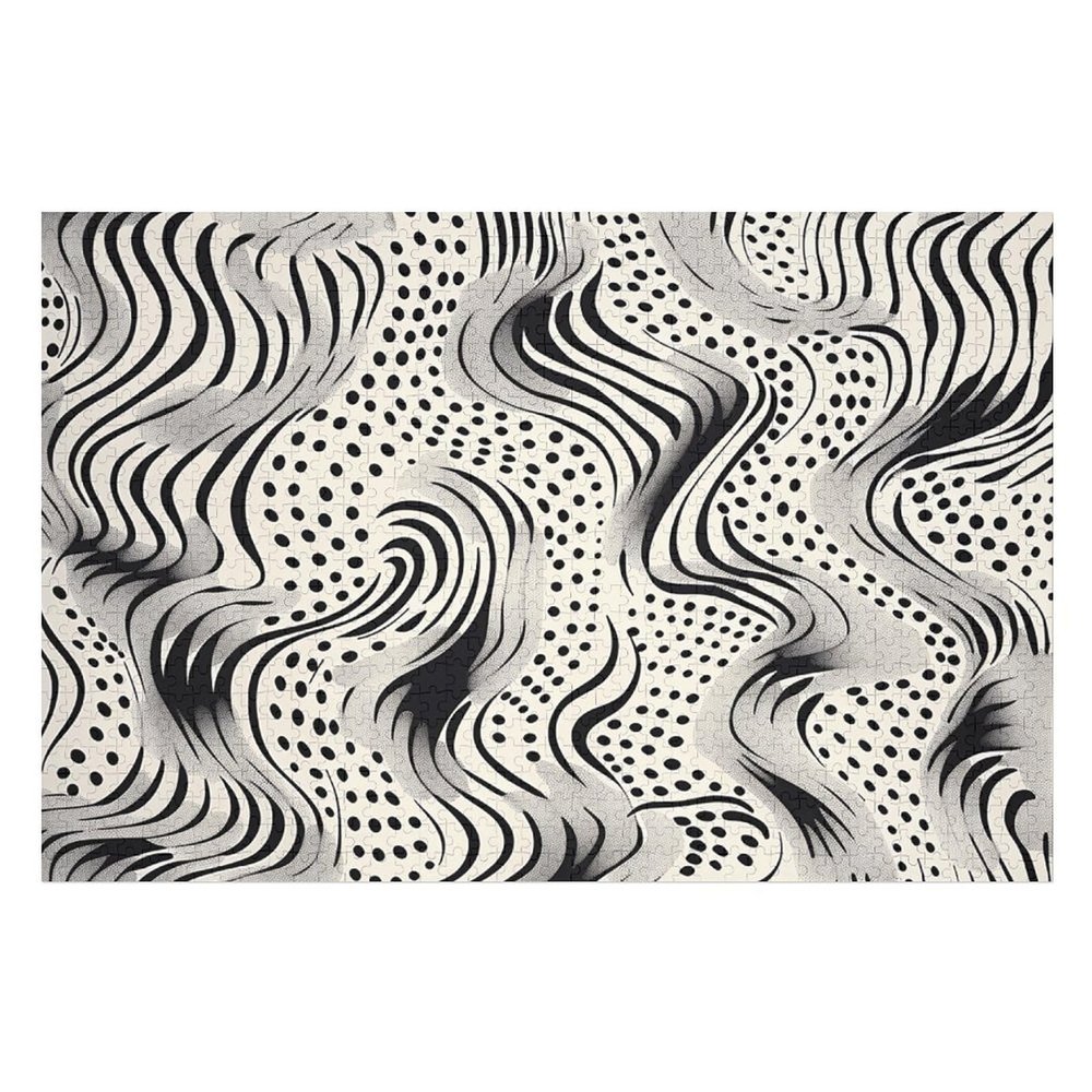 1000 PCS Jigsaw Puzzle for Adults Wooden Challenging Puzzle Wavy Lines and Dots Custom Personalized Picture Puzzle for Adults & Kids Family Game Nights Wooden Puzzle