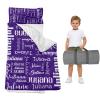 Duckbe Toddler Daycare Nap Mat - Preschool Sleeping Bag with Pillow and Blanket, Custom Preschool Nap Gift for Kids, Comfortable & Cozy Nap Mat for Toddler Girl and Boy, Purple & White view 1