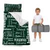 Duckbe Toddler Daycare Nap Mat - Preschool Sleeping Bag with Pillow and Blanket, Custom Preschool Nap Gift for Kids, Comfortable & Cozy Nap Mat for Toddler Girl and Boy, Dark Green & White view 1
