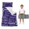 Duckbe Toddler Daycare Nap Mat - Preschool Sleeping Bag with Pillow and Blanket, Custom Preschool Nap Gift for Kids, Comfortable & Cozy Nap Mat for Toddler Girl and Boy, Dark Purple & White view 1