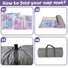 Duckbe Toddler Daycare Nap Mat - Preschool Sleeping Bag with Pillow and Blanket, Custom Preschool Nap Gift for Kids, Comfortable & Cozy Nap Mat for Toddler Girl and Boy, Purple Mixed with Blue view 4