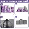 Duckbe Toddler Nap Mat - Preschool Sleeping Bag with Pillow and Blanket, Customizable Nap Mat for Toddler Girl and Boy, Iris & White view 4