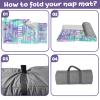 Duckbe Toddler Daycare Nap Mat - Preschool Sleeping Bag with Pillow and Blanket, Customizable Nap Mat for Toddler Girls and Boys, Green Mixed with Purple view 4