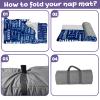 Duckbe Toddler Daycare Nap Mat - Preschool Sleeping Bag with Pillow and Blanket, Custom Preschool Nap Gift for Kids, Comfortable & Cozy Nap Mat for Toddler Girl and Boy, Dark Blue & White view 4