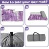 Duckbe Toddler Daycare Nap Mat - Preschool Sleeping Bag with Pillow and Blanket, Custom Preschool Nap Gift for Kids, Comfortable & Cozy Nap Mat for Toddler Girl and Boy, Light Purple & White view 4