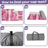 Duckbe Toddler Daycare Nap Mat - Preschool Sleeping Bag with Pillow and Blanket, Custom Preschool Nap Gift for Kids, Comfortable & Cozy Nap Mat for Toddler Girl and Boy, Pink & White view 4