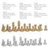32 Pieces Chessmen Chess Pieces with 1.93in King Figures PS for Adults Kids Toy Gold and Silver view 2