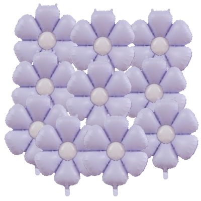 10 Pcs Purple Daisy Balloons Flower Aluminum Foil Balloons Girls Daisy Themed Party Wedding Baby Shower Groovy Boho Supplies Birthday Party Decorations