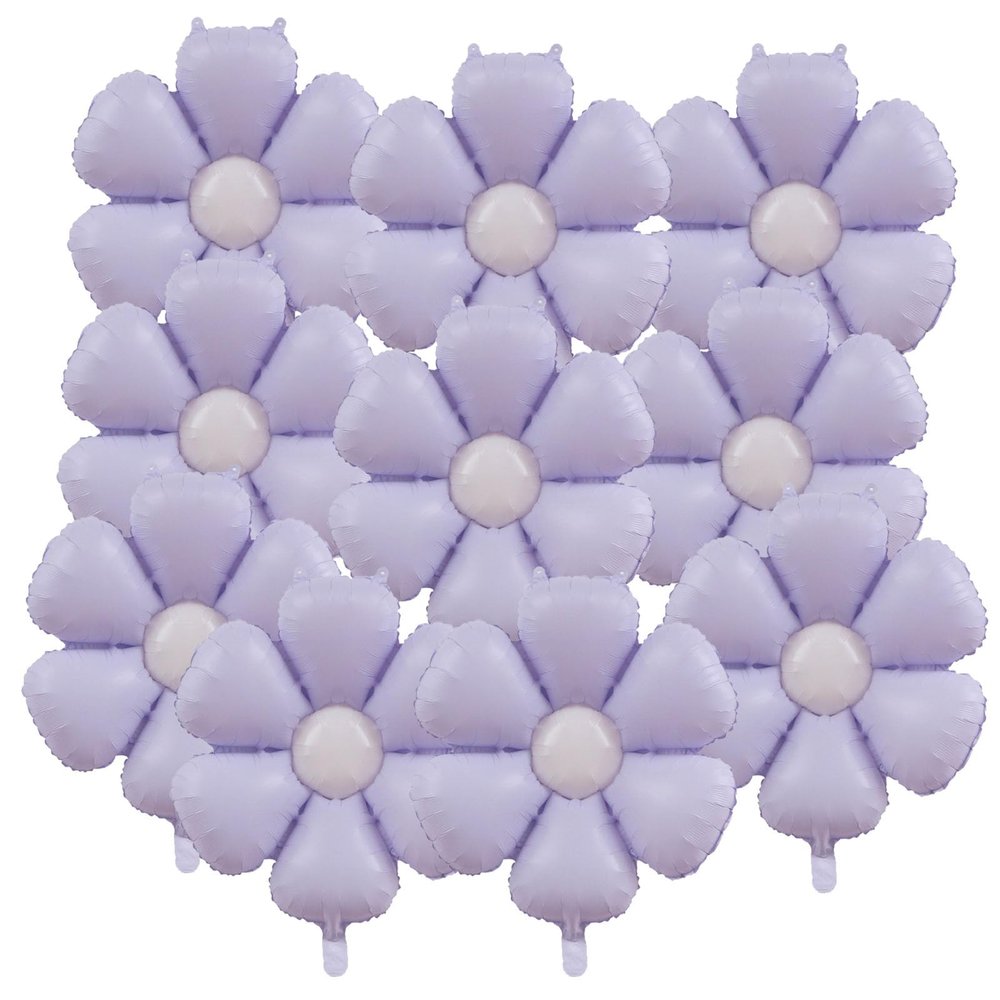 10 Pcs Purple Daisy Balloons Flower Aluminum Foil Balloons Girls Daisy Themed Party Wedding Baby Shower Groovy Boho Supplies Birthday Party Decorations