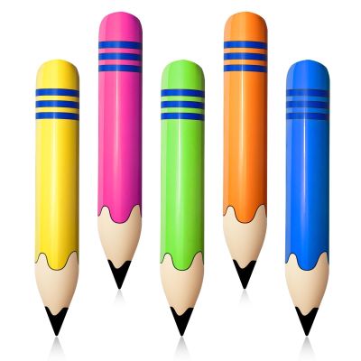 5 Pcs 26.8 Inch Pencil Balloons Multicolor Combination Back to School Party Decoration for Classroom Playground Indoor Outdoor Birthday Party School Theme Party Decoration