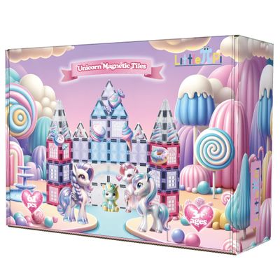 Little Pi Unicorn Toys for Girls Age 4-6 - Unicorn Magnetic Tiles Frozen Toys for Girls Age 4-7 - 3 Year Old Girl Gifts 4 Year Old Girl Birthday Gifts Magnetic Blocks Age 3 4 5 6 7 8