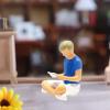 Amagogo Miniature People Figures Handpainted Resin Figurines Tiny Model Action Figures Highly Detailed Suitable for Gift Giving Photography Home Decoration De, Blue view 4