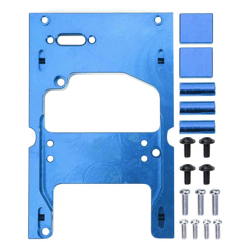 MUNEFE Fixing Base Servo, Servo Fixing Base Mount Bracket, RC Car Metal Steeencircle Engine for Improving The Stability of Remote Control Vehicles (Blue)